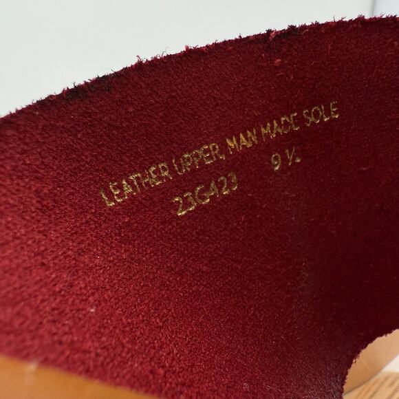 Bertuci Leather Sandals Women's 9.5 (41) Red Espadrilles Wedge Heel Summer NWT - Picture 15 of 15